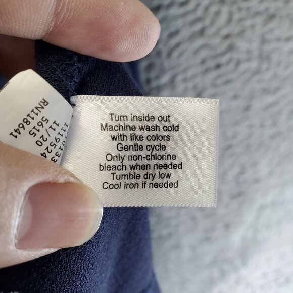 Lane Bryant Top Womens 18/20 Navy Blue Collared Short Sleeve Relaxed Fit Tunic - Picture 4 of 8